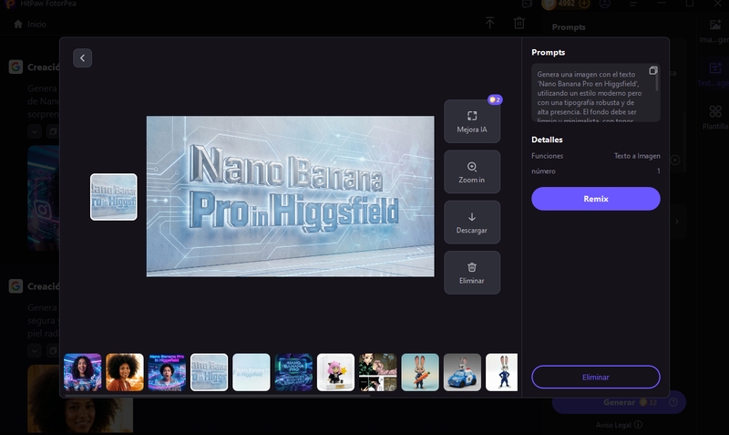 fotorpea generar nano banana pro higgsfield