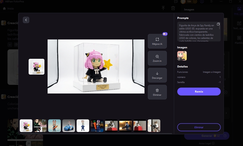 hitpaw fotorpea alternativa para generar figura de anya con nano banana pro