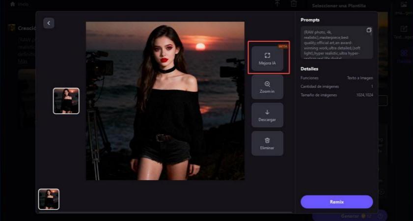 mejorar la imagen generada por el modelo nano banana.