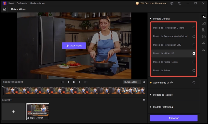 mejorar calidad del video generado en vikpea