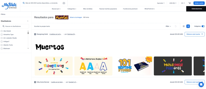 myfonts para identificar fuente por imagen