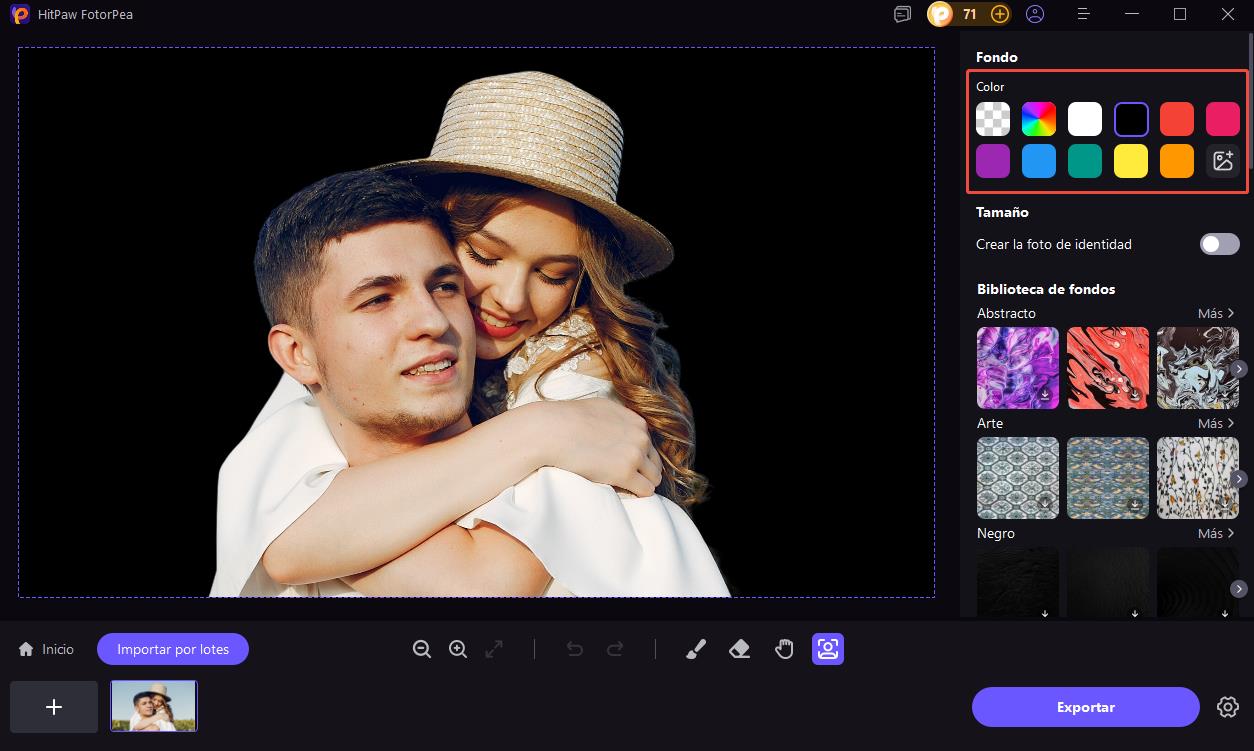 cambiar a otros colores si no estás satisfecho