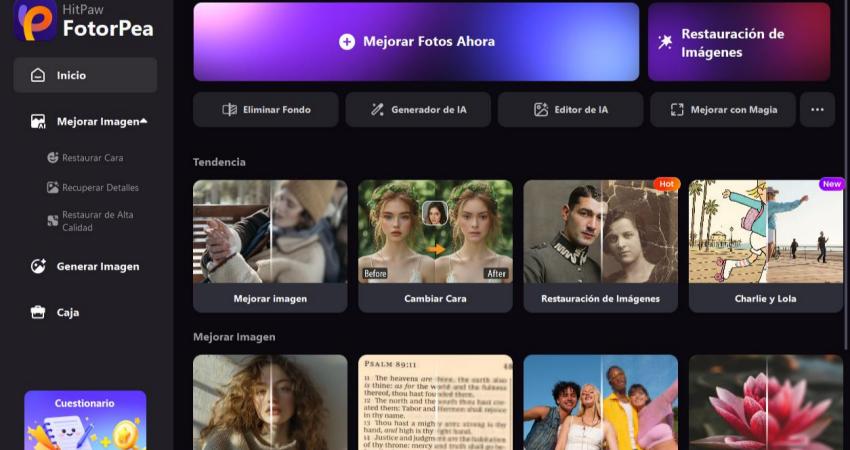 empezar a mejorar las fotos con fotorpea