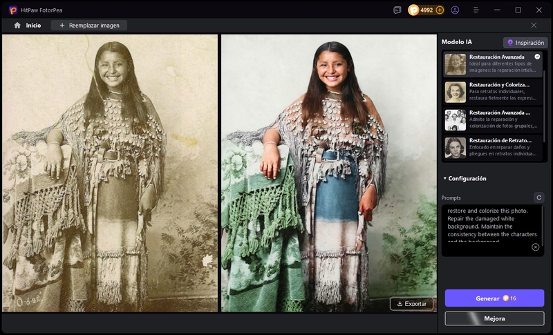 fotorpea modelo ia reparar fotos efecto