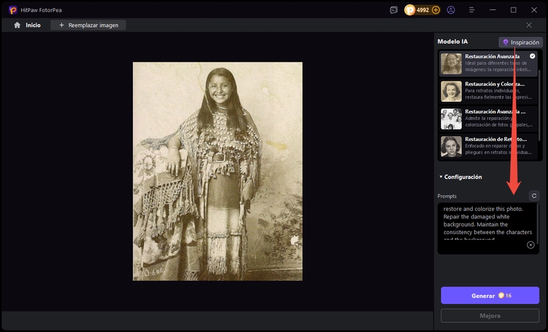fotorpea modelo ia reparar fotos prompts