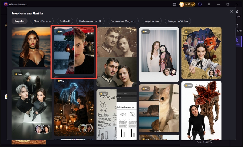 Seleccionar plantilla Nieve con IA