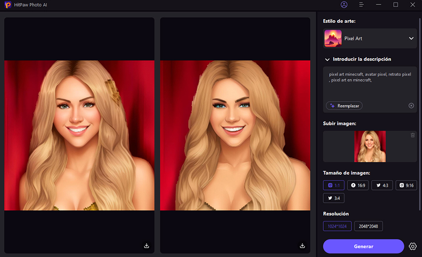  pasar foto a pixel art
