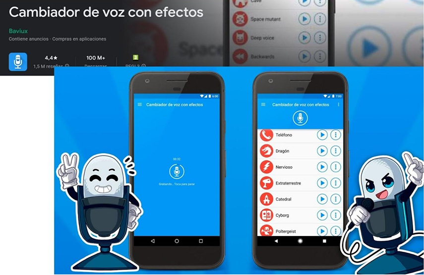 cambiador de voz con efectos la app para imitar voces en android e ios