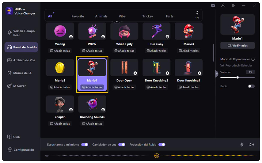 choose soundboard mario