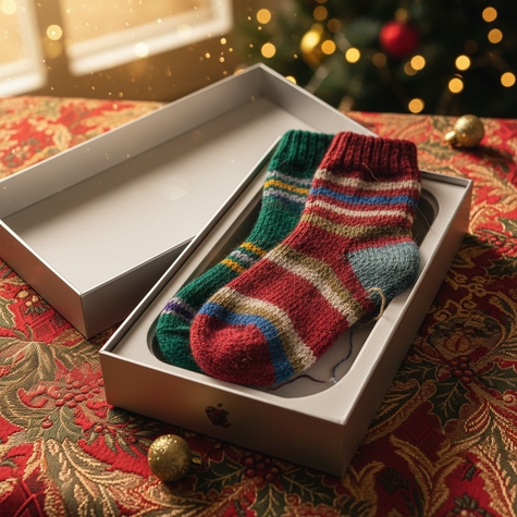 Caja de iPhone con calcetines de broma