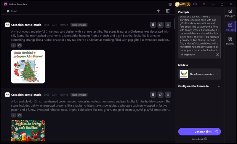 fotorpea texto a imagen tarjeta broma navidad