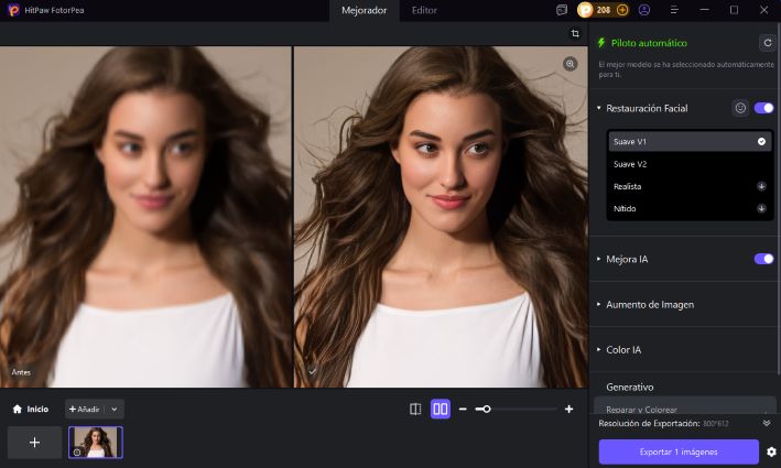 alternativa a BeFunky: cómo ven las fotos modificadas previas con HitPaw FotorPea
