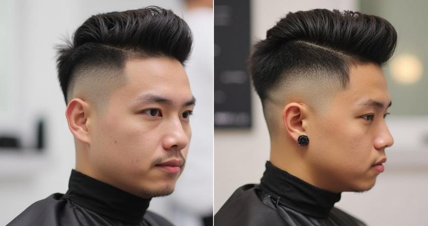 foto de buzz cut con fade
