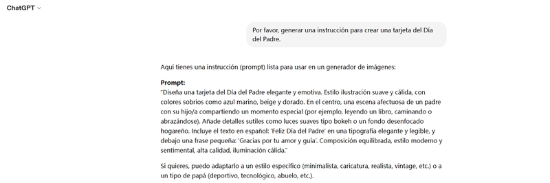 elegir para redactar el mensaje chatgpt