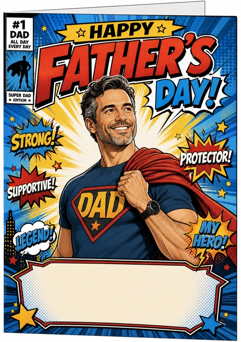 estilo tarjeta de comic superheroe