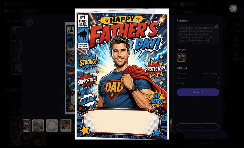 fotorpea tarjeta para padres generada