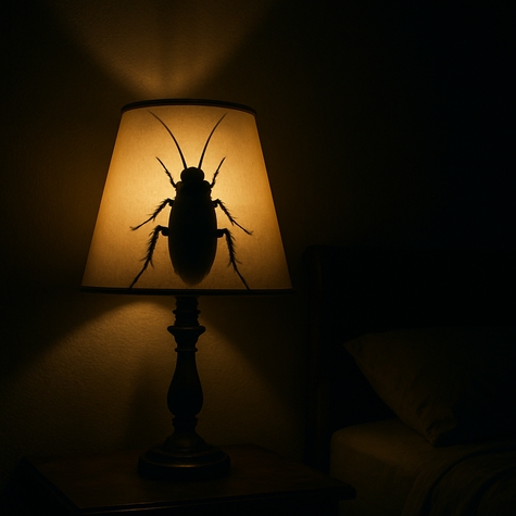 broma de silueta de cucaracha lampara
