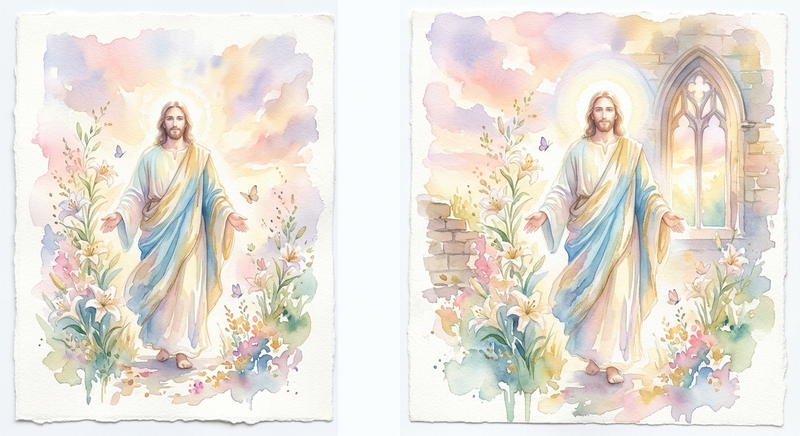 dibujo de semana santa acuarela etérea