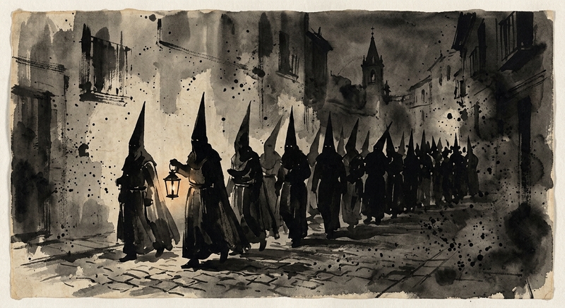 dibujo de semana santa tinta china