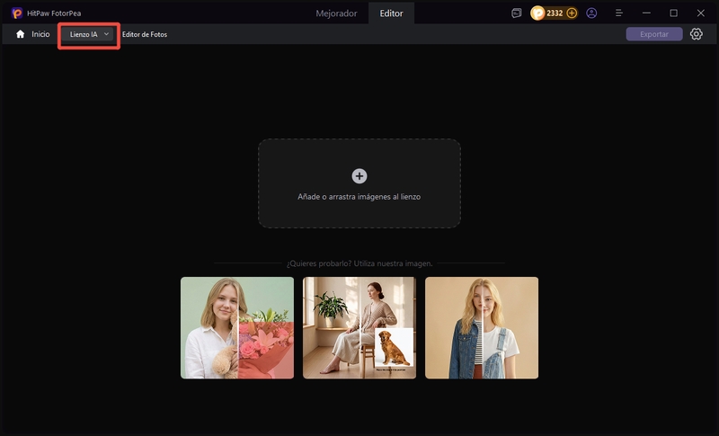 modo lienzo de IA de hitpaw fotorpea para who want me