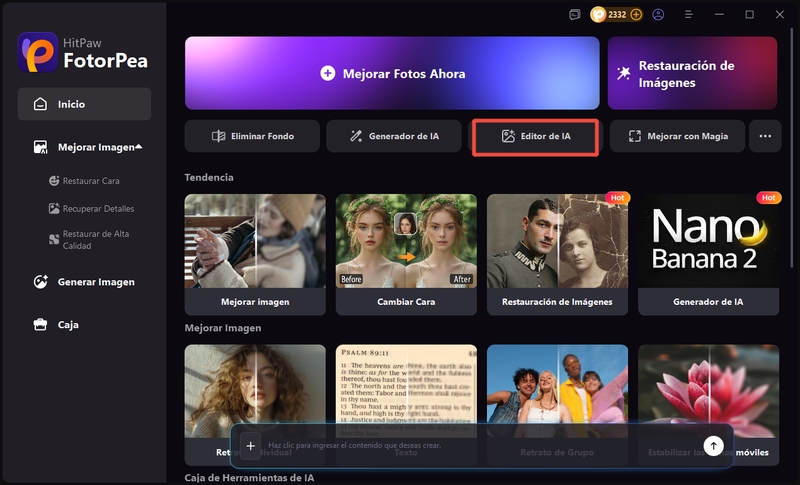 herramienta de editor de fotos de IA de hitpaw fotorpea para memes