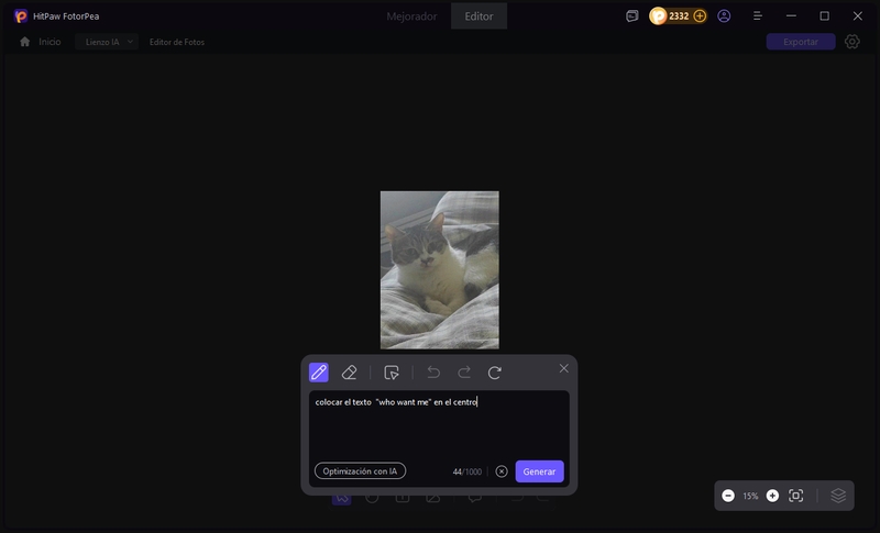 chat de IA de hitpaw fotorpea para who want me