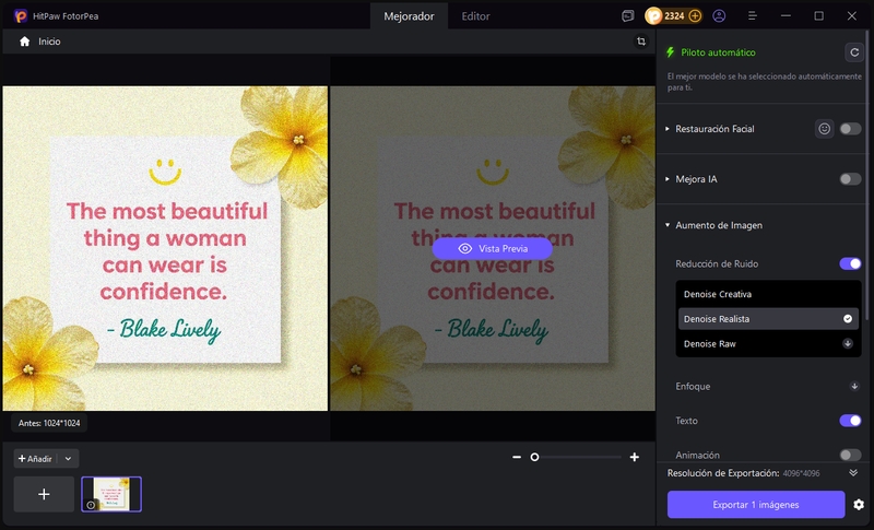 arrastrar foto con ruido para pie de foto de instagram
