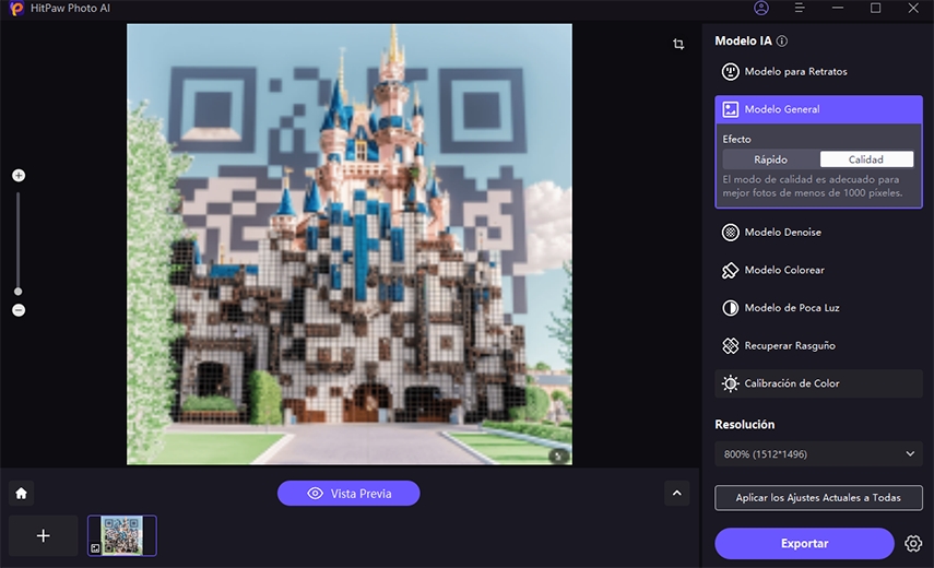 cómo recuperar código QR borroso con hitpaw photo ai