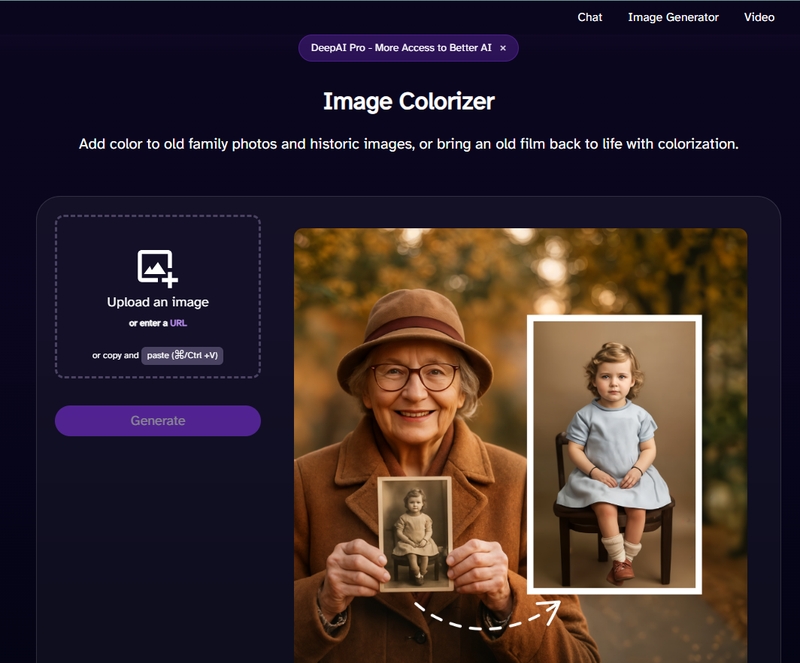 colorear fotos con IA deep ai