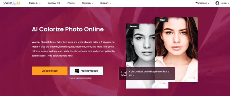 colorear fotos con IA vanceai