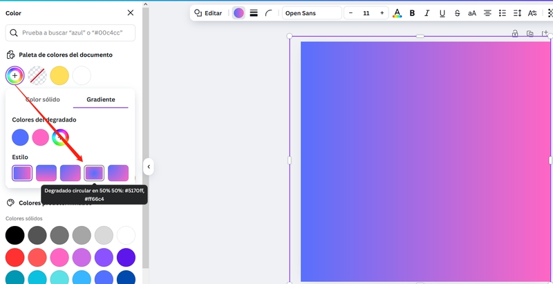 suavizar bordes con transiciones en Canva
