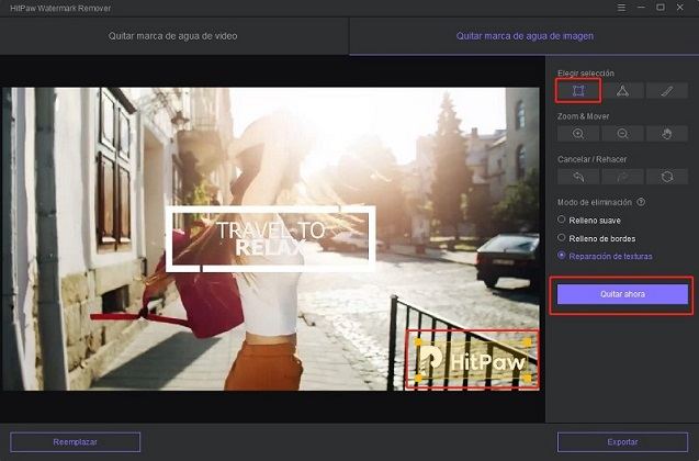 eliminar marca de agua con HitPaw WatermarK Remover