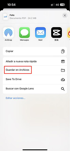 Paso 3 para imprimir Convertir JPG a PDF en iPhone