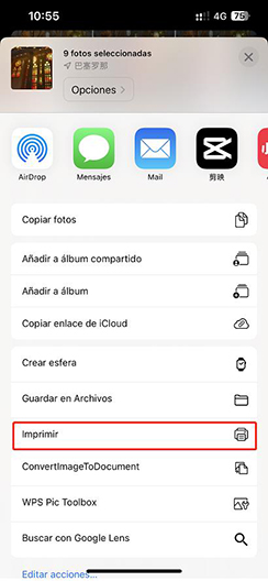 Paso 2 para imprimir Convertir JPG a PDF en iPhone