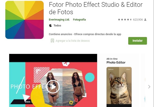 quitar fondo app Fotor Photo Editor