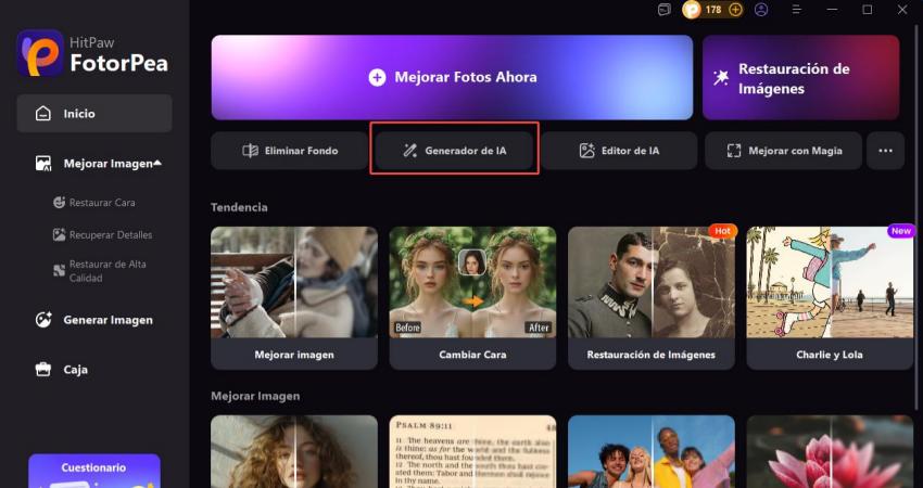 acceder al generador de ia de hitpaw fotorpea