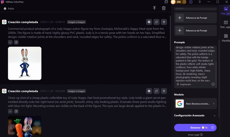 generar juguetes de zootopia 2 con fotorpea