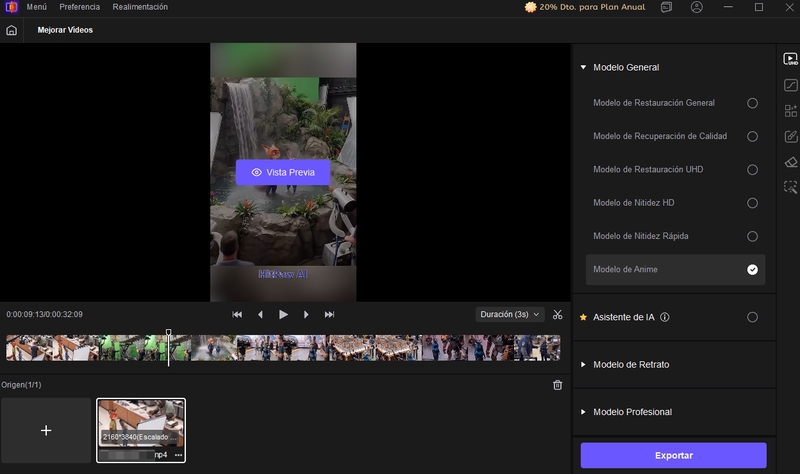 Seleccionar modelo animación en HitPaw VikPea para Zootopia 2