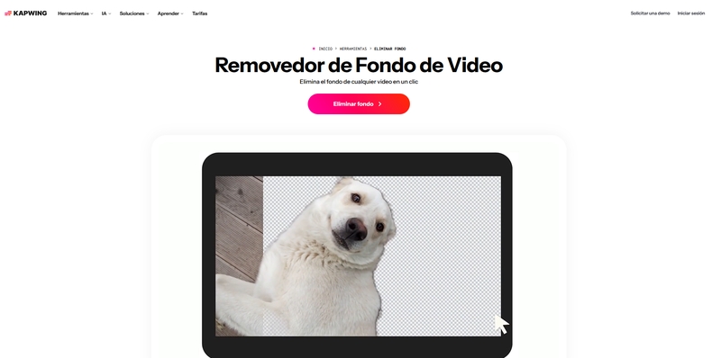 kapwing quitar fondos de video online gratis