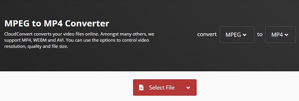 convertir mpeg a mp4 con cloudconvert