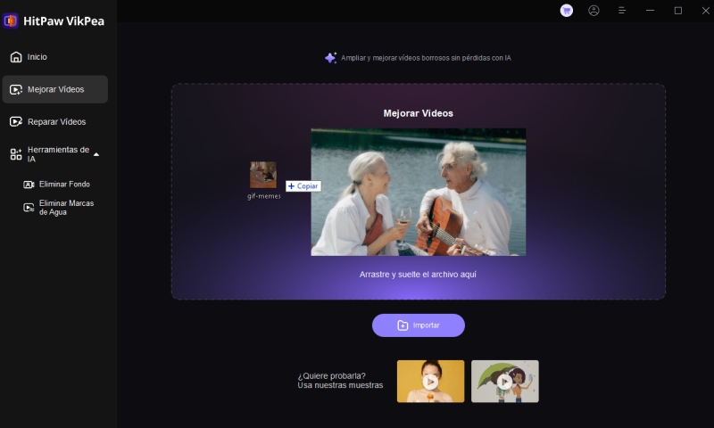 ultilizar IA para mejorar gif en hitpaw vikpea