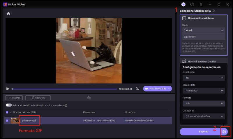 optimizar gif con ia en hitpaw vikpea