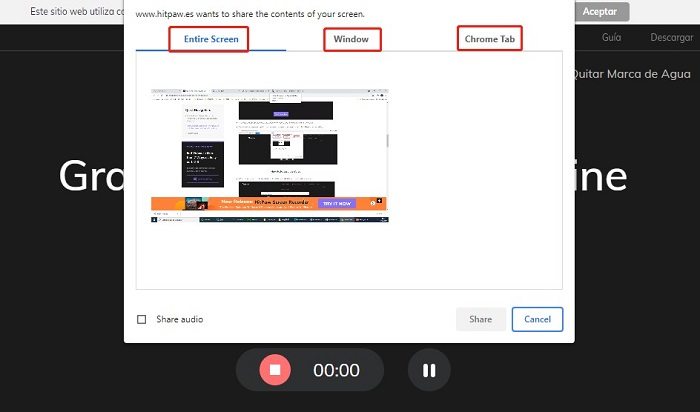 como grabar la pantalla online con hitpaw