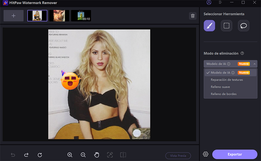 quitar emoji o quitar stickers de fotos