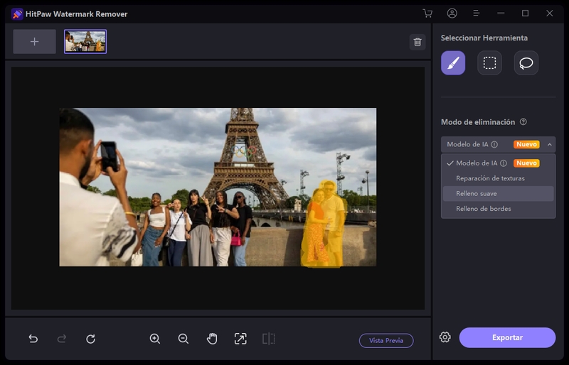 seleccione la parte que desea eliminar
